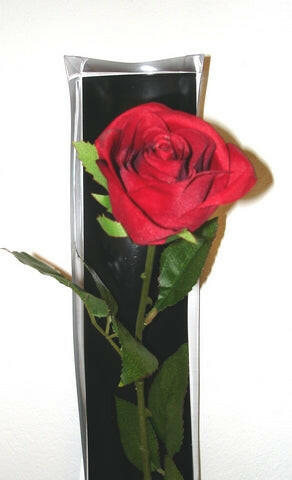 Artificial Silk Red Rose in a Presentation Box