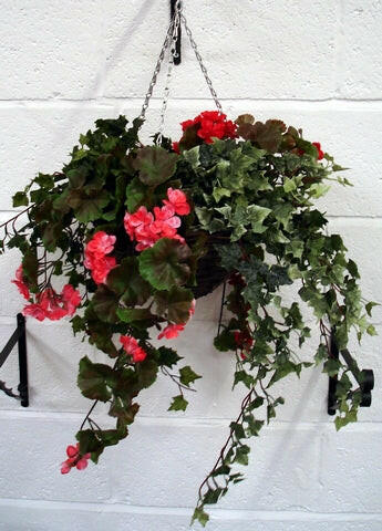 Artificial Plastic Flower Hanging Basket