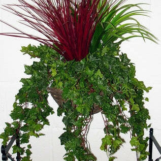 Artificial Plastic Foliage Hanging Basket
