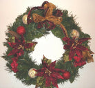 Artificial Poinsettia Xmas Wreath