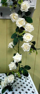 Artificial Silk Alice Rose & Foliage Garland with Beads