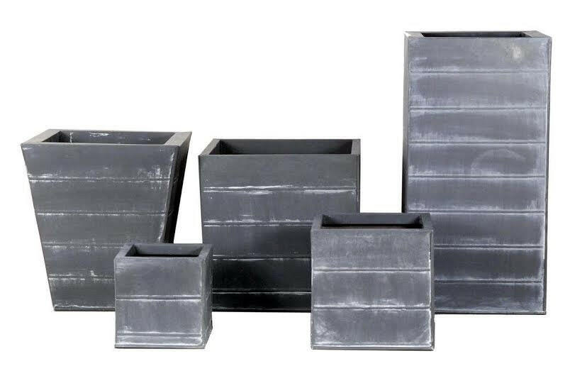 Lead Look Square Planter