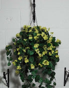 Artificial Silk Pansy Hanging Basket