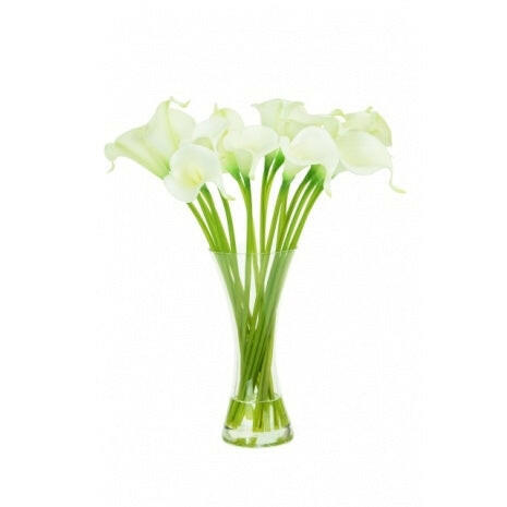 Artificial White Calla Lilies in Vase