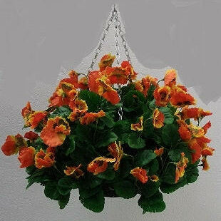 Artificial Silk Pansy Ball Hanging Basket Small