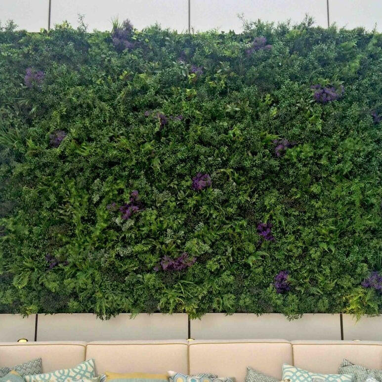 Artificial Topiary Mixed Green Wall Mat FR UV