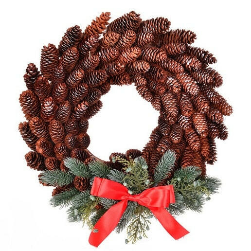 Artificial Pinecone Wreath