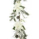 Artificial Iced Poinsettia Garland x2 Saver Pack