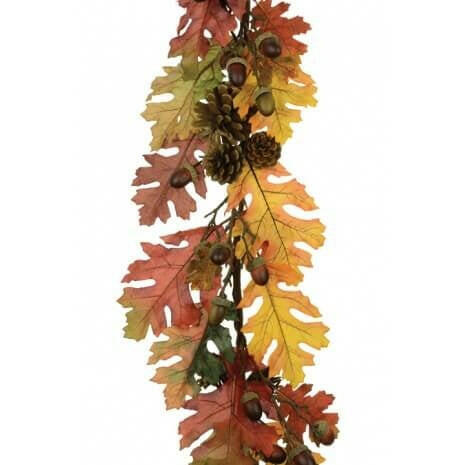 Justartificial Silk Autumn Oak Garland