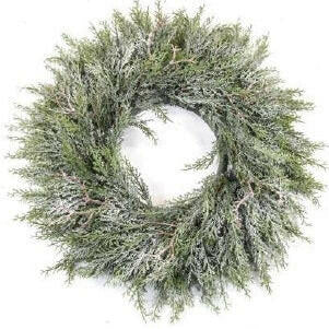 Artificial Pine Wreath With Frost