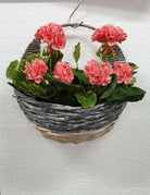 Artificial Silk Wall Geranium Basket