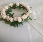 Artificial Rose Headdress with Double Bow