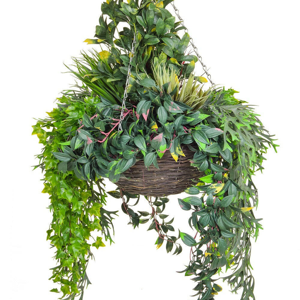 Artificial Vanilla Grass Winter Hanging Basket