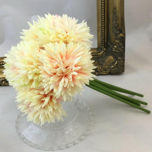 Artificial Silk Spiky Chrysanthemum, 6 Flowers