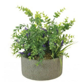 Artificial Parvifolia & Lavender In Pot
