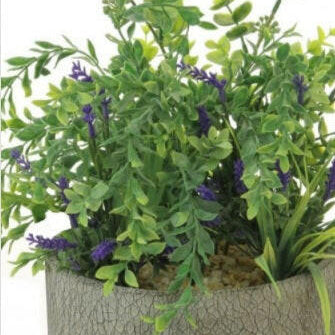 Artificial Parvifolia & Lavender In Pot