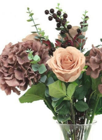 Artificial Silk Mixed Hydrangea & Rose Arrangement