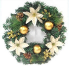 Artificial Spruce Wreath with Baubles/ Poinsettia