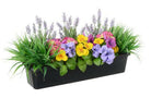 Artificial Lavender and Pansy Trough