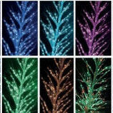 LED White Twinkling Tree shows the different colours