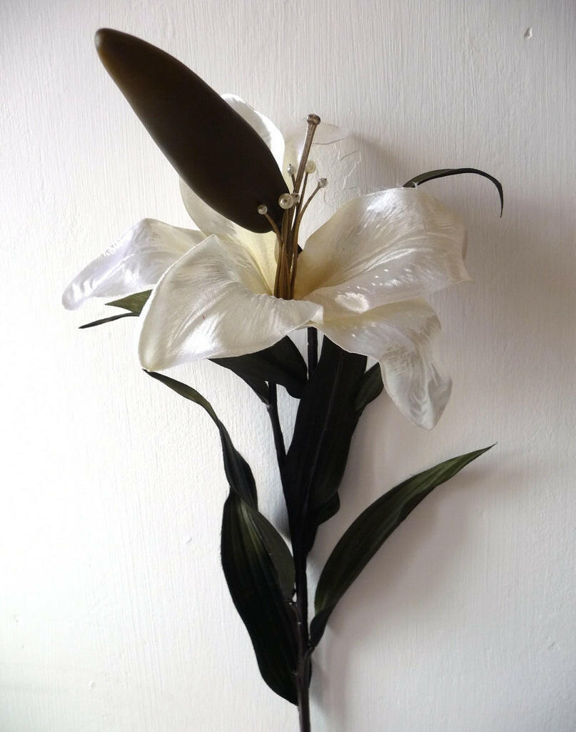 Artificial Silk Single Stem Casablanca Lily