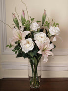 Artificial Silk Casablanca Lily & Roses Arrangement Large