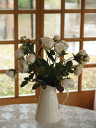 Artificial Silk Roses in Cream Jug Arrangement