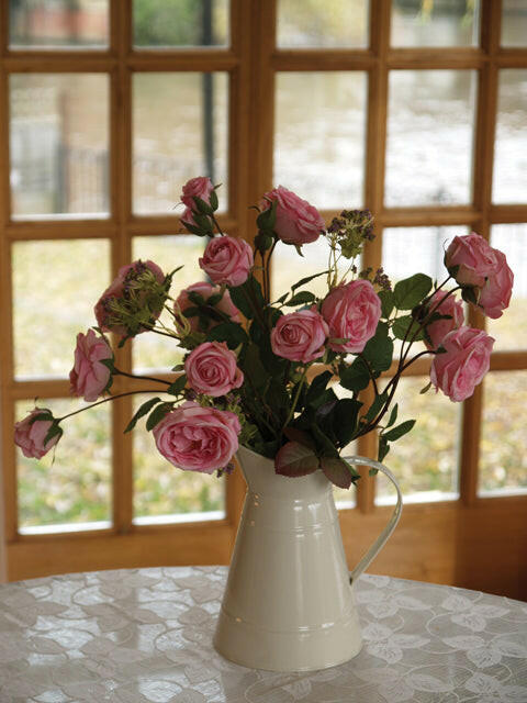 Roses in Cream Jug Pink Arrangement