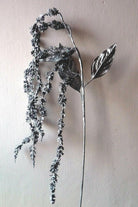 Artificial Glittered Silver Amaranthus Spray