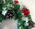 Artificial Plastic Holly & Pomegranite Decorative Wreath