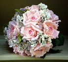 Artificial Silk Tea Rose Cluster Bouquet with Beads