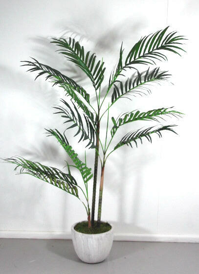 Artificial Silk Areca Palm in Cream Leaf Planter