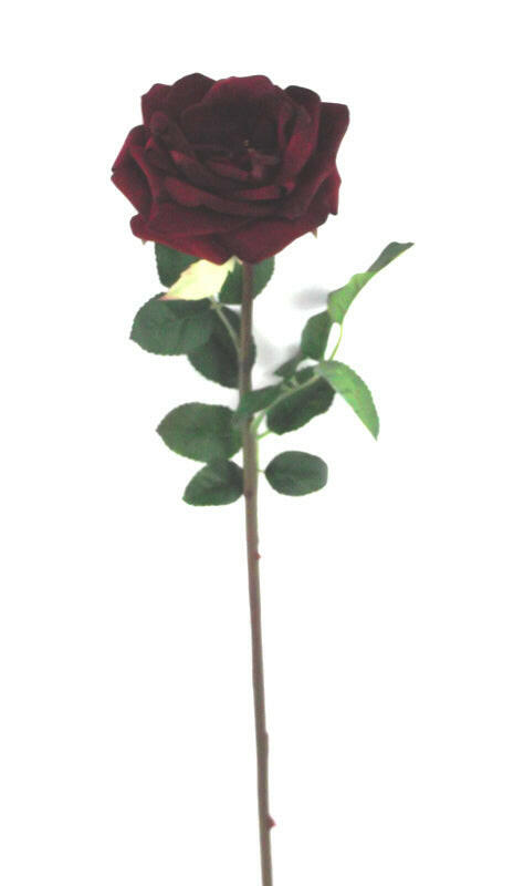 Artificial Velvet Rose Single Stem