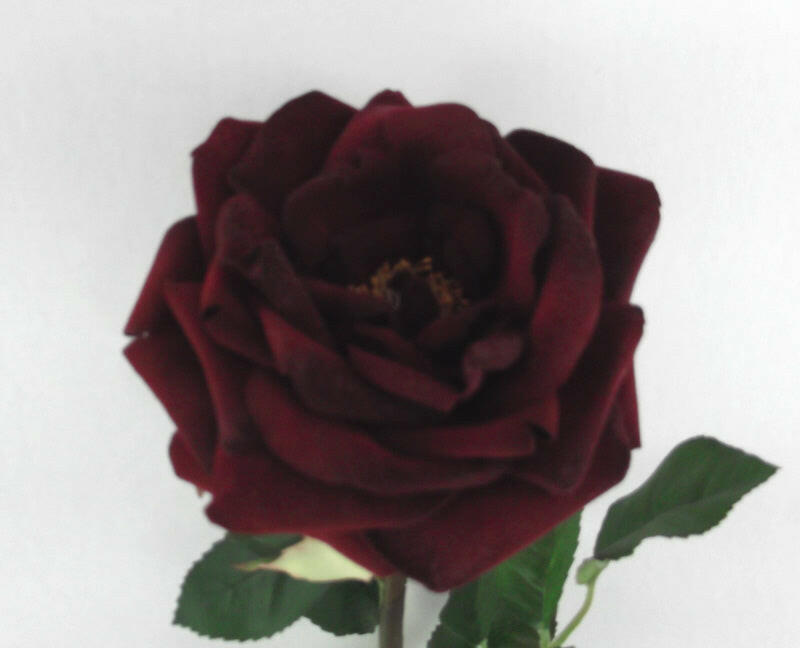 Artificial Velvet Rose Single Stem