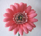 Artificial Silk Mini Flocked Gerbera Single Stem